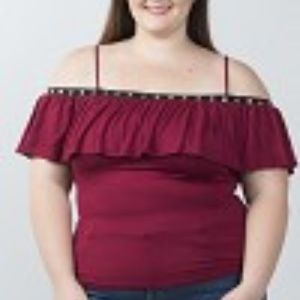 Bundle 2/$10 Ladies Plus Size Grommet/Cold Shoulder Top